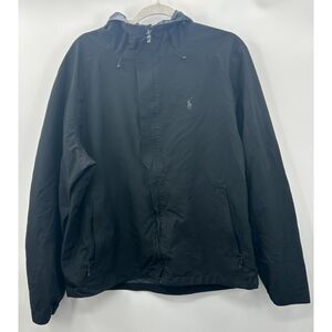 Polo Ralph Lauren Performance Jacket Windbreaker Hooded Full Zip Black Large